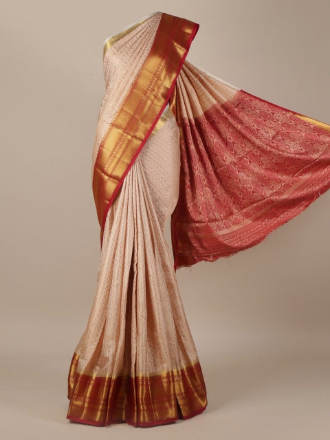 

Pothys Cream-Coloured Woven Design Jute Silk Saree