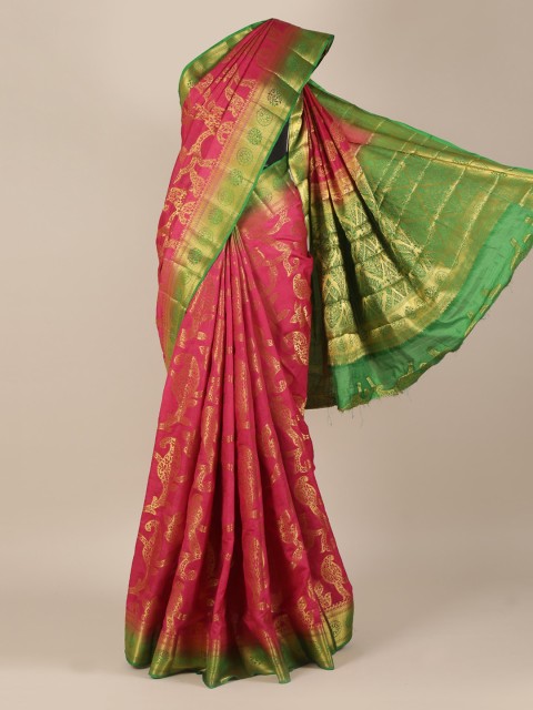 

Pothys Magenta Woven Design Jute Silk Saree