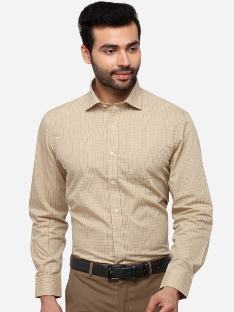 

Greenfibre Men Beige & Grey Regular Fit Striped Formal Shirt