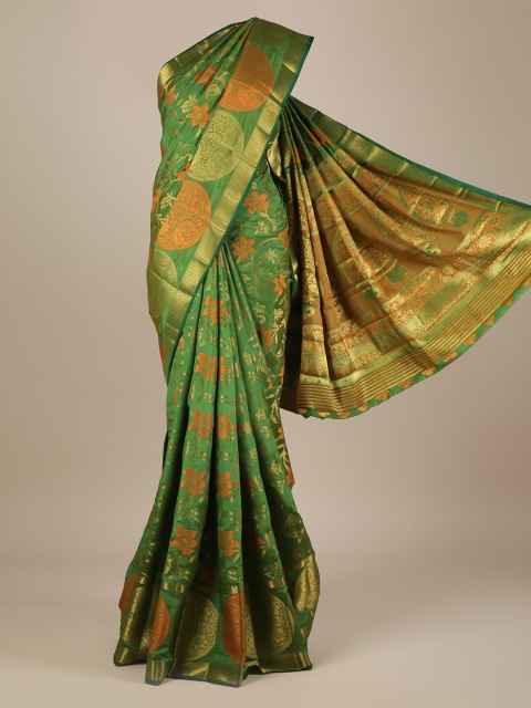 

Pothys Green Printed Jute Silk Saree