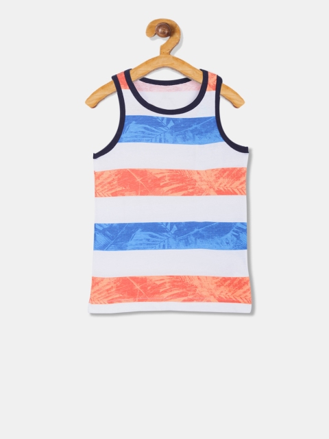 

The Childrens Place Boys Orange Striped Round Neck T-shirt