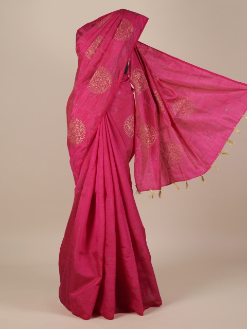

Pothys Magenta Woven Design Jute Silk Saree