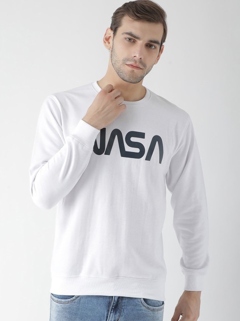 

GRIFFEL Men White & White Printed Sweatshirt