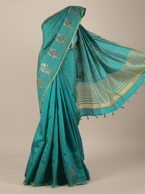 

Pothys Green Woven Design Jute Silk Saree