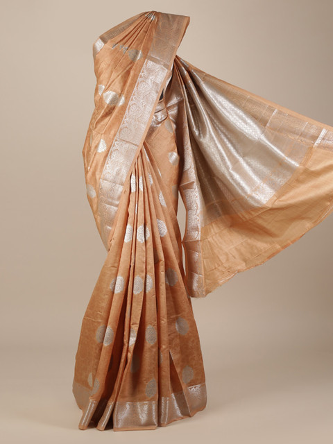 

Pothys Brown Printed Jute Silk Saree