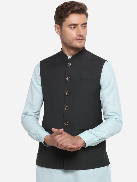 

JADE BLUE Men Green Solid Modi Jacket