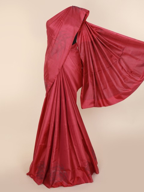 

Pothys Pink Pure Silk Solid Kanjeevaram Saree