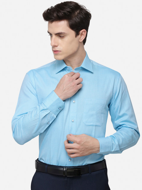 

Greenfibre Men Blue Regular Fit Solid Casual Shirt