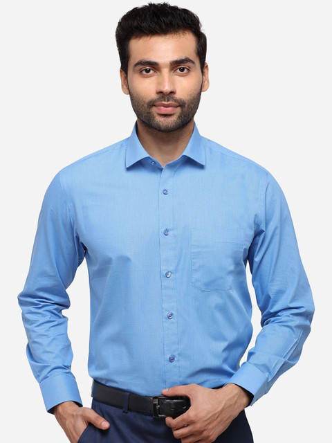 

Greenfibre Men Blue Regular Fit Checked Formal Shirt