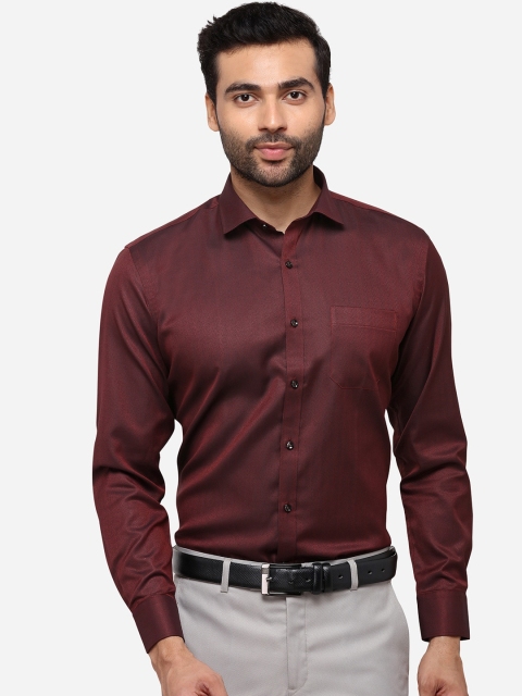

Greenfibre Men Maroon Slim Fit Self Design Formal Shirt