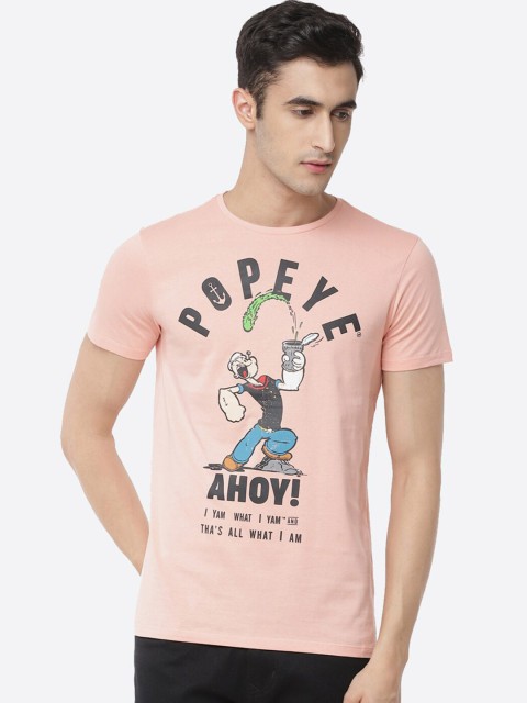 

Free Authority Popeye featured Peach Tshirt for Men