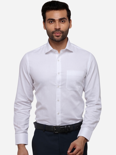

Greenfibre Men White Slim Fit Solid Formal Shirt