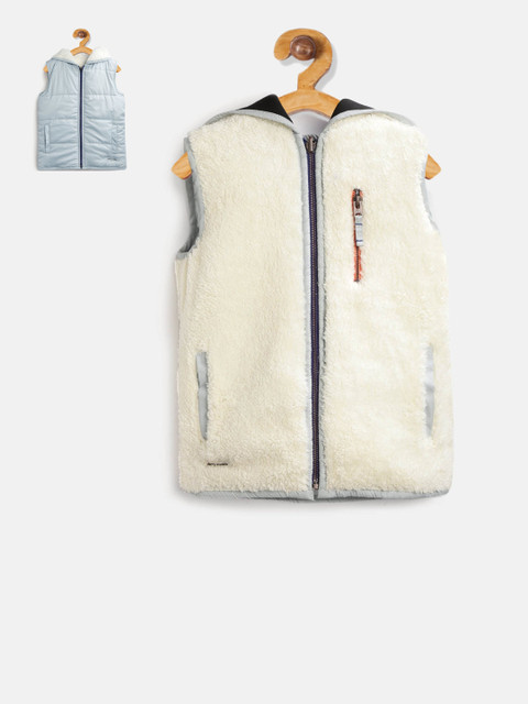 

Cherry Crumble Boys Blue Solid Padded Jacket