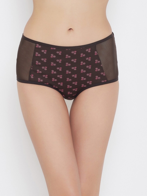 

Clovia Women Brown & Pink Printed High-Rise Hipster Briefs PN2359I06