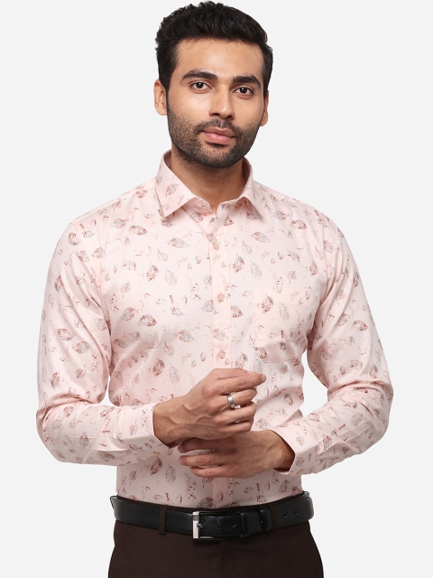 

Greenfibre Men Pink Slim Fit Printed Formal Shirt