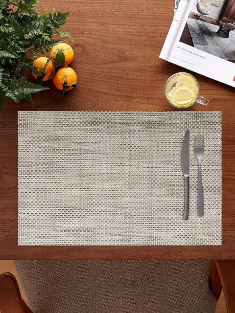 

OBSESSIONS Set Of 6 Beige Vinyl Maze Dining Table Mat