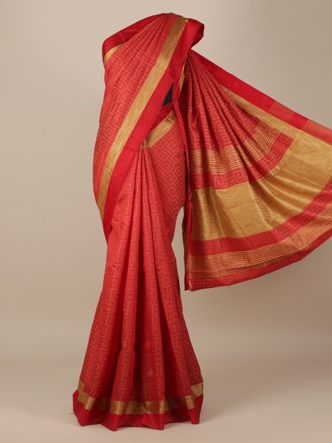 

Pothys Red Woven Design Jute Silk Saree