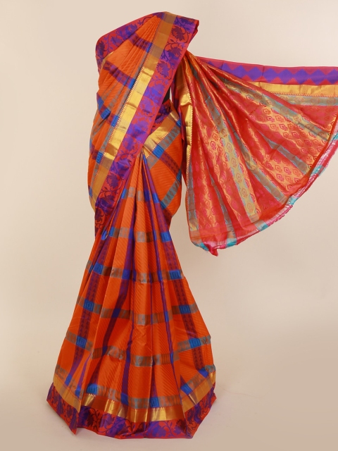 

Pothys Multicoloured Pure Silk Woven Design Kanjeevaram Saree, Multi