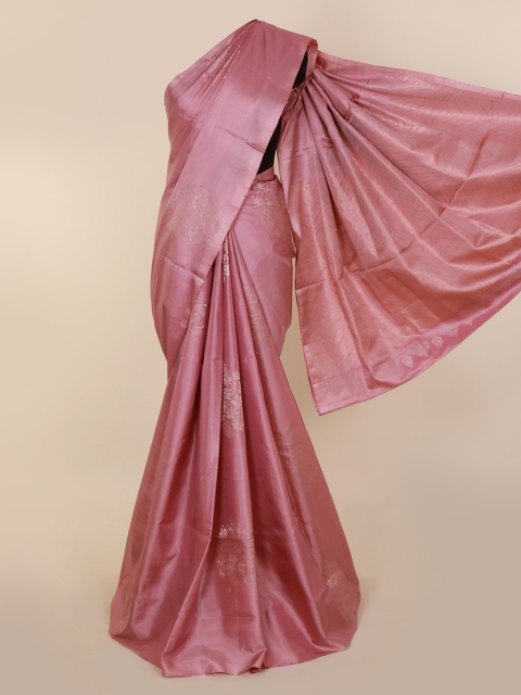 

Pothys Pink Pure Silk Solid Kanjeevaram Saree