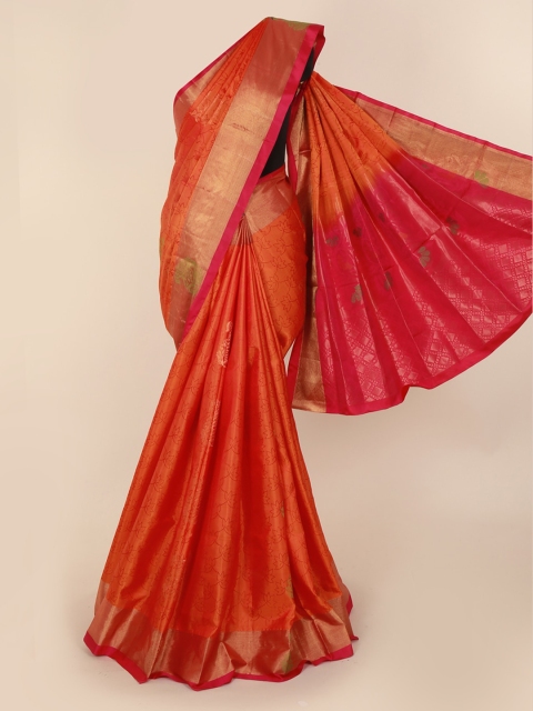 

Pothys Orange Pure Silk Woven Design Kanjeevaram Saree