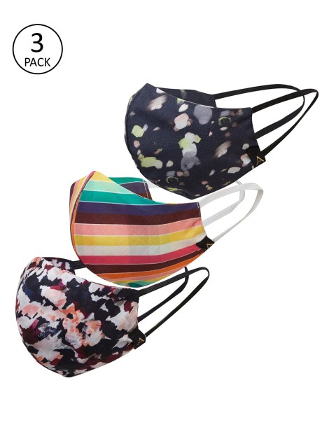 

Accessorize Women Pack of 3 2-Ply Anti-Pollution Reusable Cloth Masks, Multi