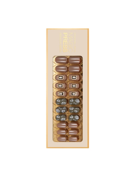 

Dashing Diva Beige & Green MAGICPRESS VINTAGE MOOD Artificial Nails