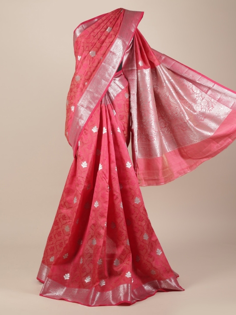 

Pothys Magenta Woven Design Jute Silk Saree