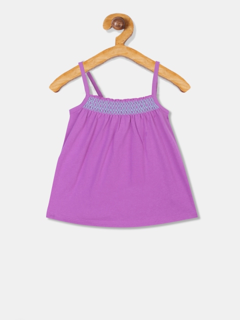 

The Childrens Place Girls Purple Solid A-Line Top