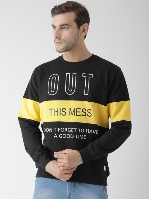 

GRIFFEL Men Black & Black Printed Sweatshirt