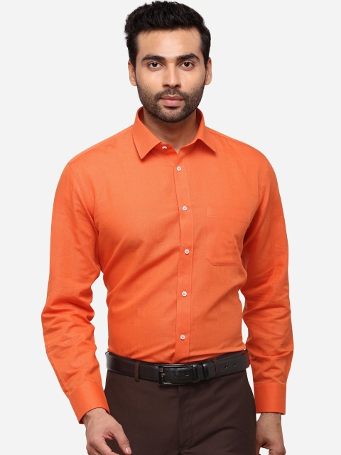 

Greenfibre Men Orange Regular Fit Solid Formal Shirt
