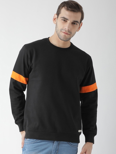 

GRIFFEL Men Black & Black Solid Sweatshirt