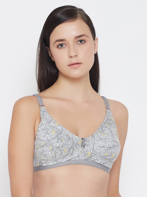 

Clovia Grey & White Printed Non-Padded Non-Wired Everyday Bra BR0185W05