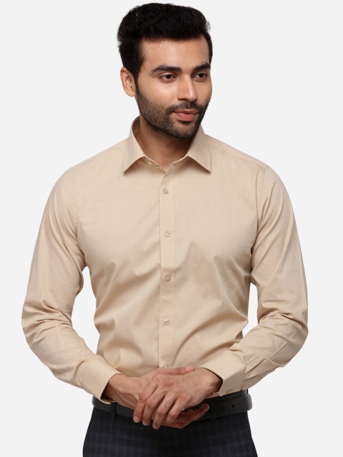 

Greenfibre Men Beige Slim Fit Solid Formal Shirt
