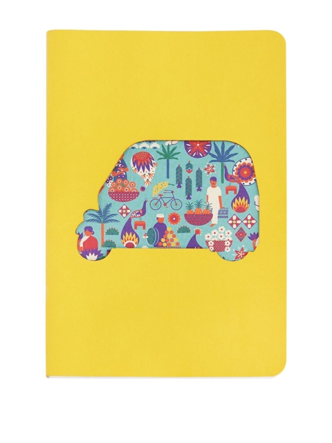 

Chumbak Yellow Printed India Rickshaw Bazaar Notebook