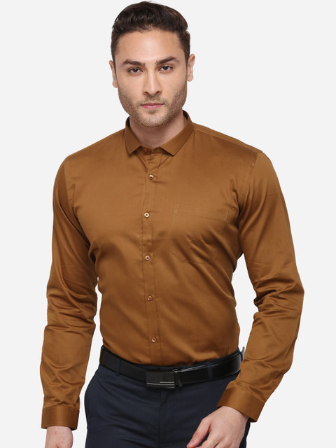 

Greenfibre Men Brown Slim Fit Solid Formal Shirt