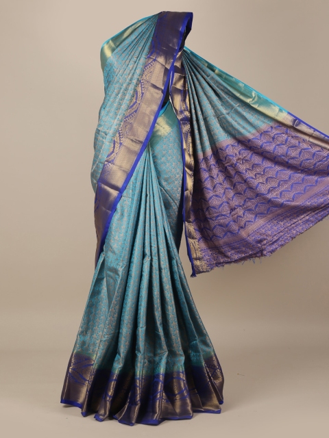 

Pothys Blue Printed Jute Silk Saree