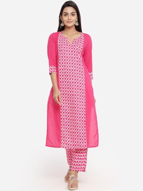 

Indi INSIDE Women Pink Printed Kurta with Palazzos & Dupatta