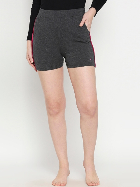 

XIN Women Charcoal Grey Solid Lounge Shorts ONO1407X