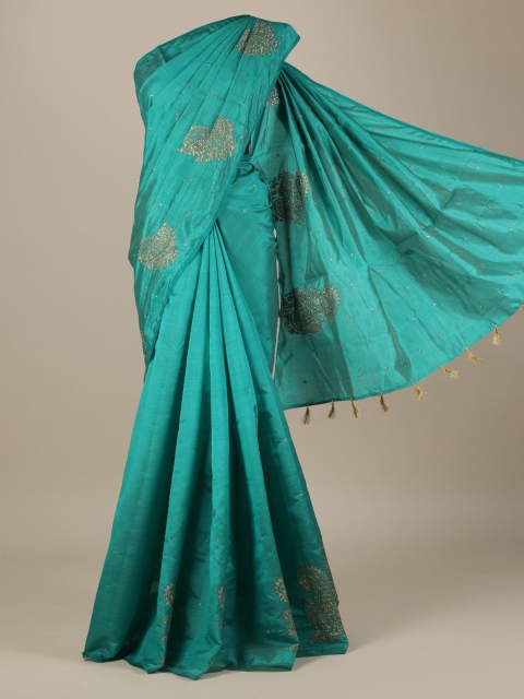 

Pothys Green Woven Design Jute Silk Saree
