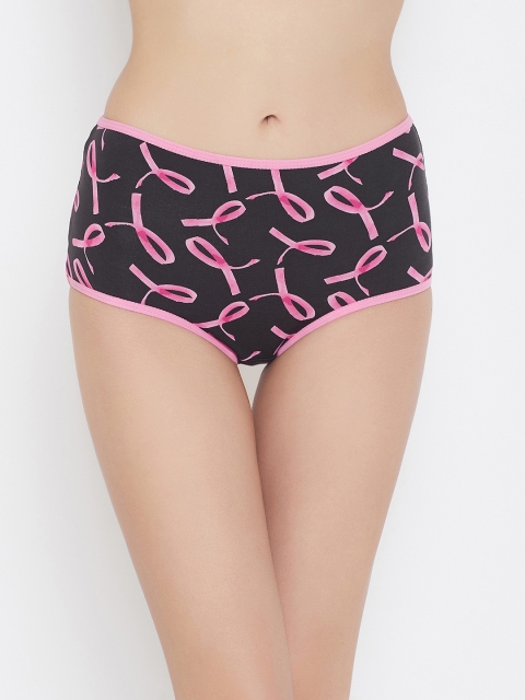 

Clovia Women Black & Pink Printed Hipster Briefs PN3221N133XL