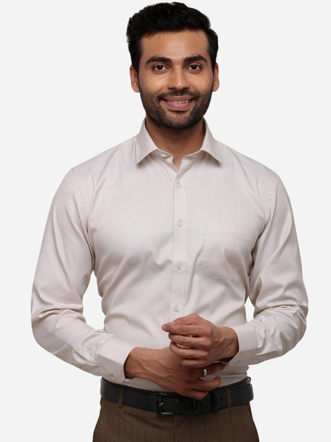 

Greenfibre Men Cream-Coloured Regular Fit Solid Formal Shirt