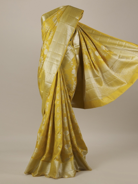 

Pothys Yellow Woven Design Jute Silk Saree