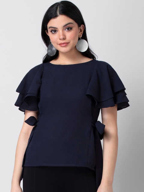 

FabAlley Women Blue Solid Top