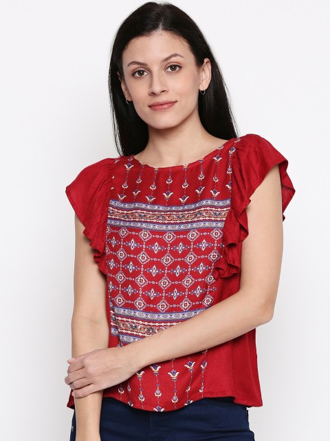 

People Women Red Printed Top