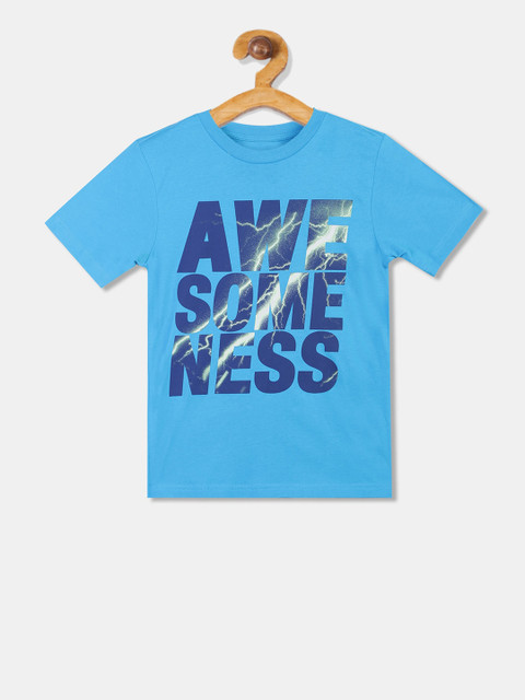 

The Childrens Place Boys Blue Printed Round Neck T-shirt