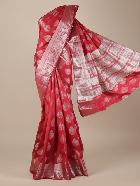 

Pothys Red Printed Jute Silk Saree