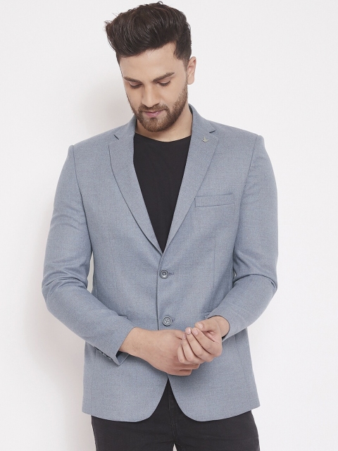 

Canary London Men Grey Solid Slim-Fit Single-Breasted Woollen Blazer