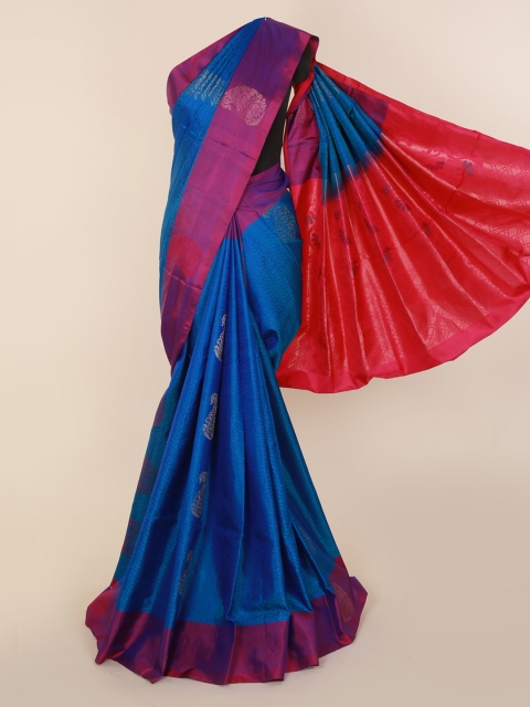 

Pothys Blue Pure Silk Woven Design Kanjeevaram Saree