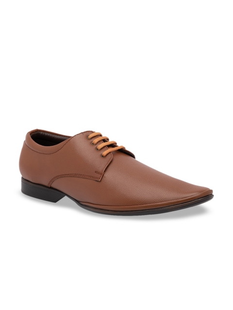 

Regal Men Tan Brown Solid Leather Formal Derbys