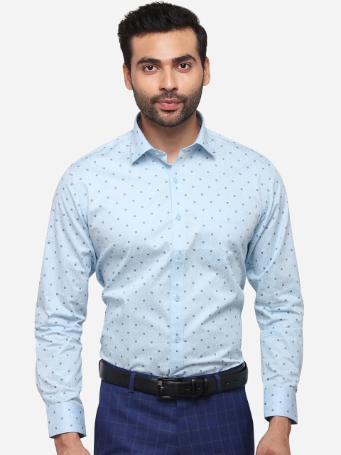 

Greenfibre Men Blue Slim Fit Printed Formal Shirt